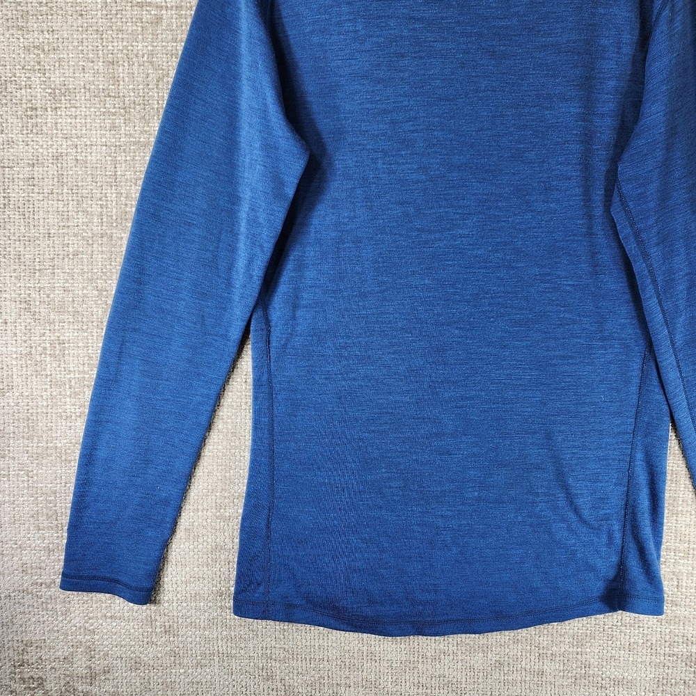 Smartwool Long Sleeve Baselayer Shirt Mens L Blue 100% Merino Wool Tee Top - Picture 10 of 12